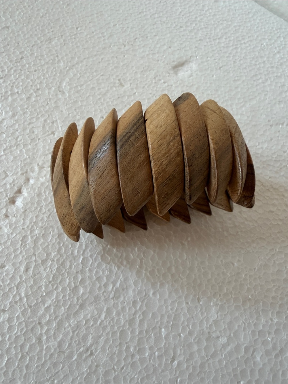 Wooden Stretch Bracelet - Natural Brown1,5 inch